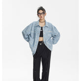Unisex Jacket Vintage Denim Jacket Loose Cardigan Coat